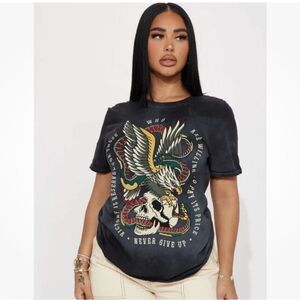 Eagle Fighting Snake Skull Tattoo GRAPHIC T Shirt Plus Size 2x